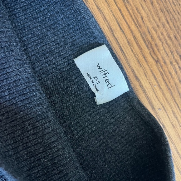 Aritzia Marie top sweater charcoal gray xxs 2xs boatneck boat neck rib ribbed xs - Picture 9 of 14
